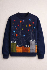 Basant festival navy blue men sweatshirt