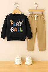 Play ball black kids sweatshirt & trouser