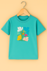 Block Floral Print(Sky Blue)