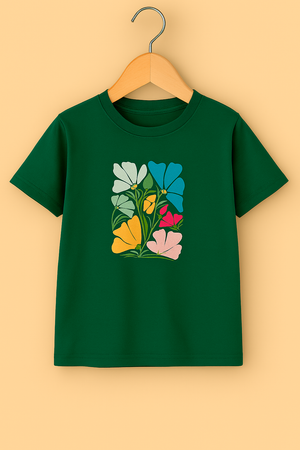 Block Floral Print(Dk Green)