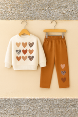 Hearts kids sweatshirt & trouser outfit