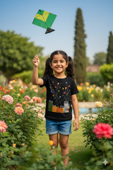 Basant festival Black Flyig Kites Kids T-shirt