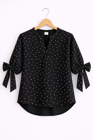 Polka Dot Black Party Tunic Girls Shirt