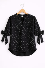 Polka Dot Black Party Tunic Girls Shirt