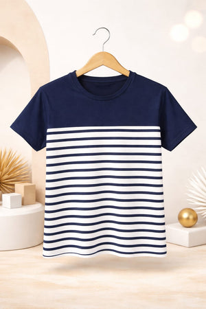 Navy Coast Stripe Kids summer t shirt