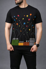 Basant festival Flyig Kites Men T-shirt