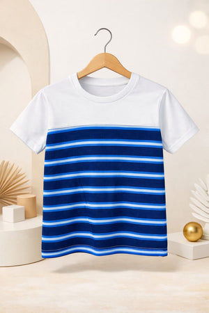 Royal Wave Stripe Kids Summer t shirt