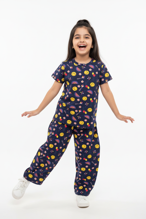 Smiley World 2-Piece Co-ord Set | Kids Unisex | Navy Blue