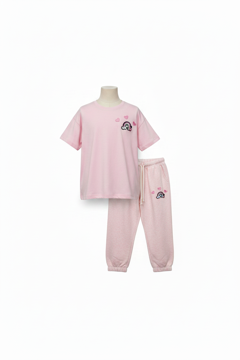 Bold 2-Piece Pink Outfit Hanging