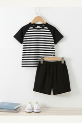 Boys Stripe Co-ord Set – Lifestyle Hanger Wall Shot