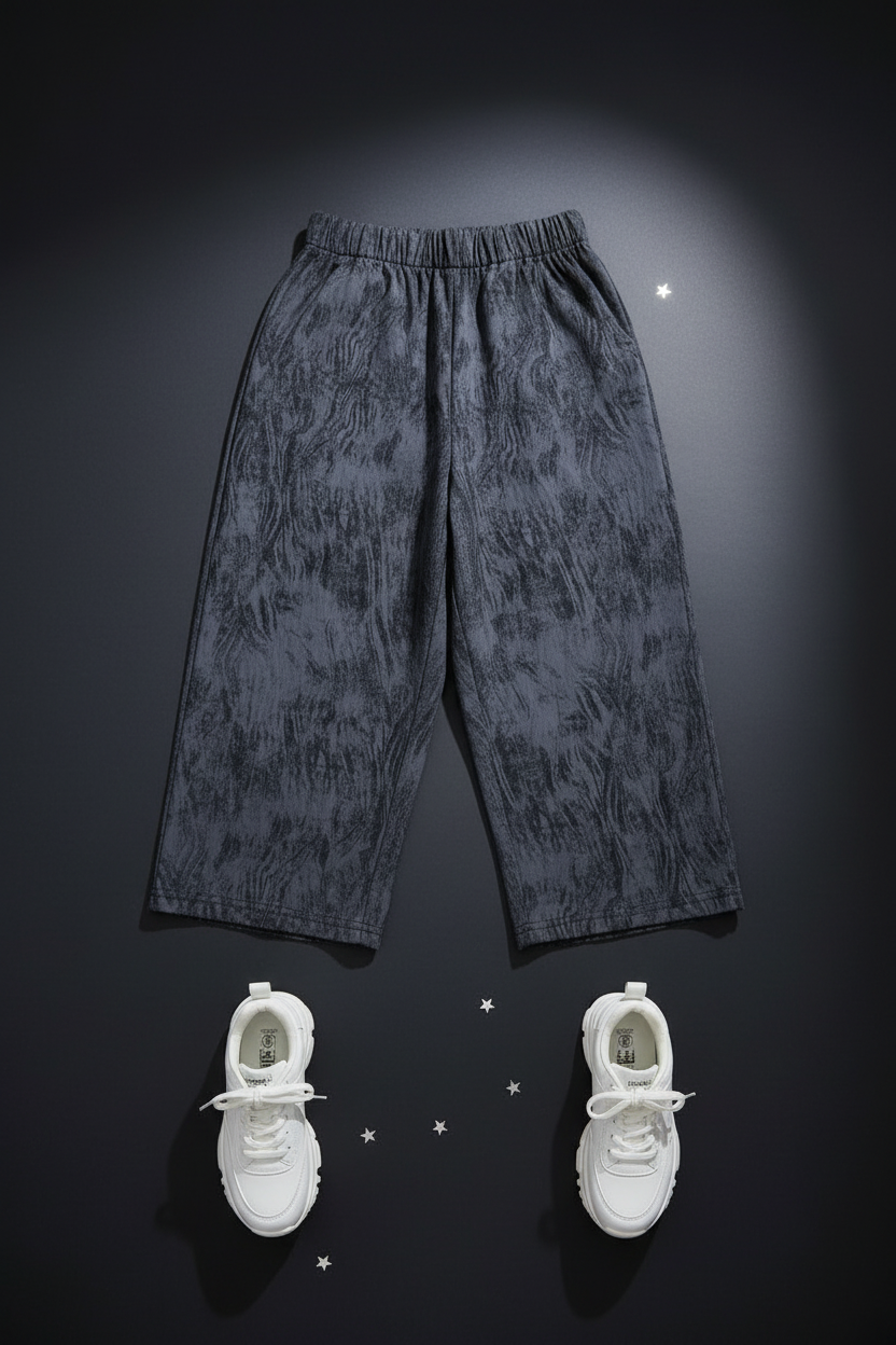 Girls Charcoal Wide-Leg Trouser Bold Editorial