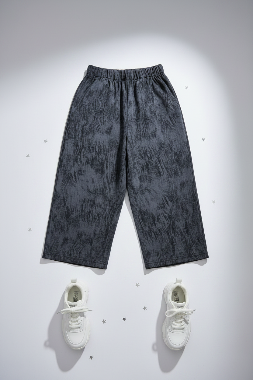Girls Charcoal Wide-Leg Trouser Clean Bold Shot