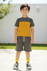 Grey & Mustard Boy Model - With Sneakers & Socks