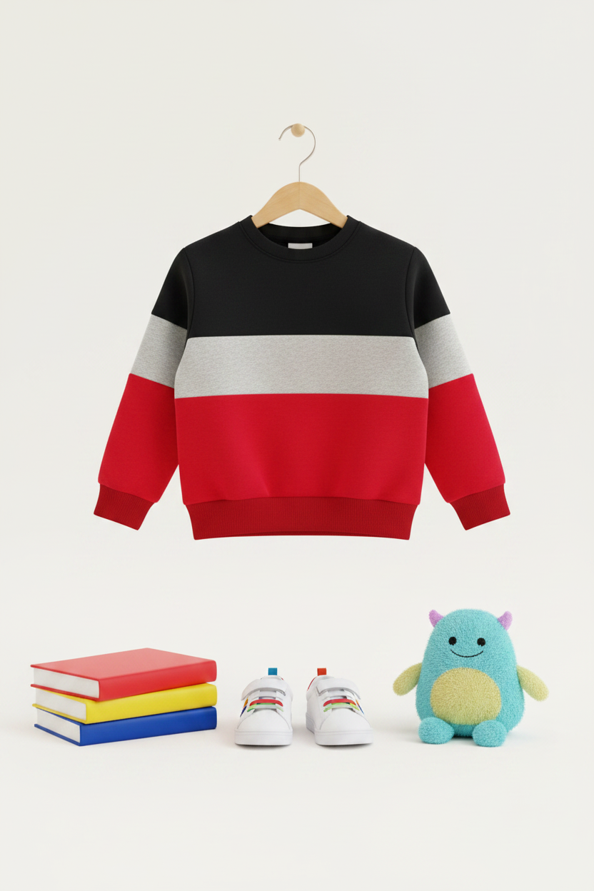 Kids Color Block Sweatshirt – Vibrant & Age-Appropriate