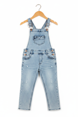Kids Denim Dungaree on Wooden Hanger