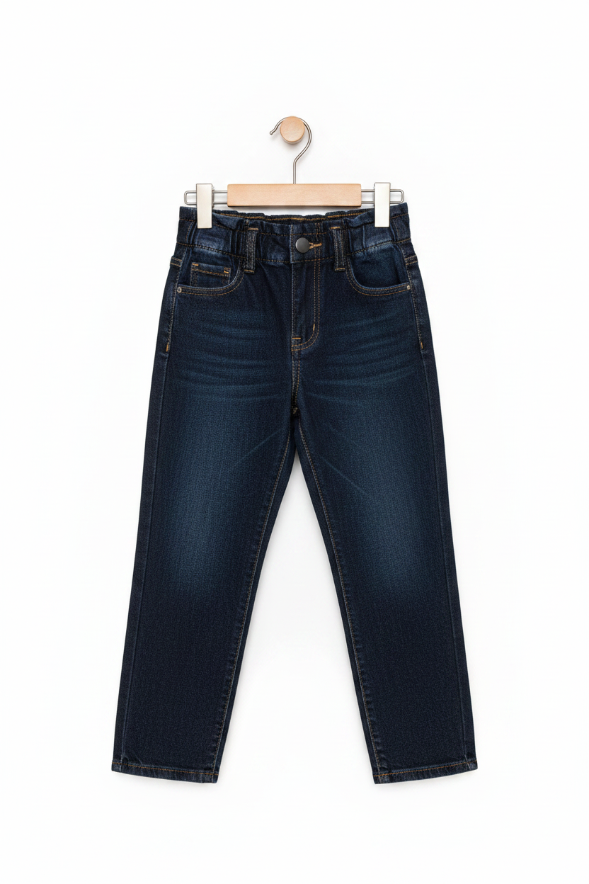 Kids Navy Denim Jeans 3D Hanger Shot