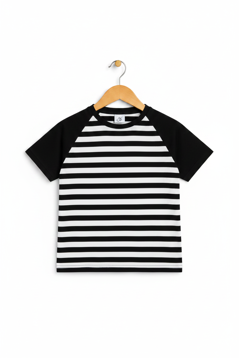 Kids Raglan Stripe T-Shirt – 3D Hanger Shot