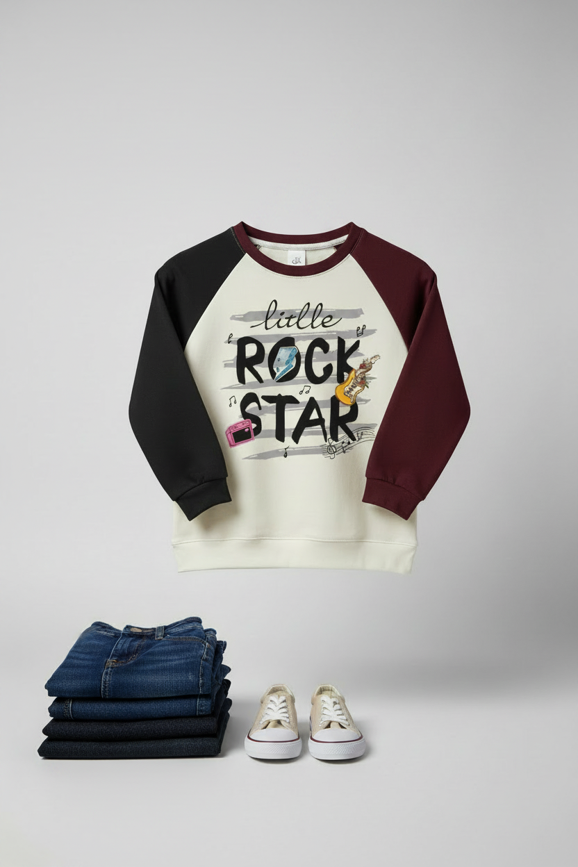 Kids Raglan Sweatshirt - Enhanced Sleeve Visualization