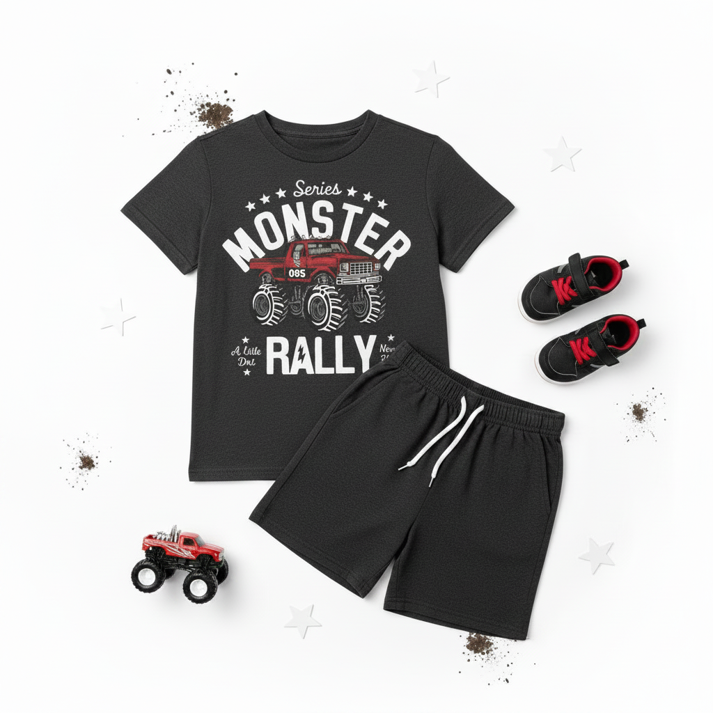 Monster Rally Kids Set with White Drawcord