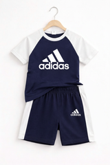 Navy outfit with Adidas logos