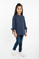 Navy Polka Dot Shirt - Kids Model