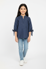 Navy Polka Dot - Smart Cute Girl