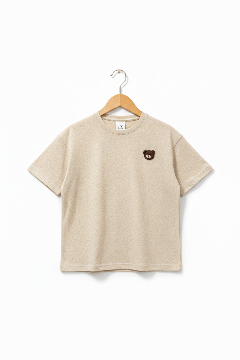 Oatmeal Bear Oversized Tee - Solo Hanger 2:3