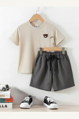 Oatmeal Bear Tee & Chambray Shorts - Hanger