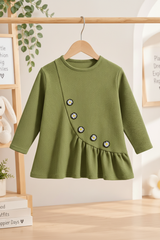 Olive-green top with the first reference background