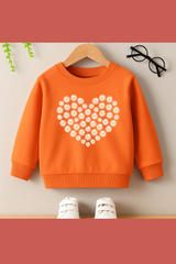 Orange flowers kids sweatshirt