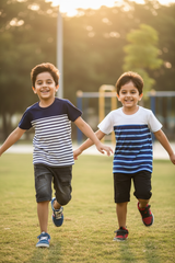 Pakistani Boys Playing in Striped T-Shirts