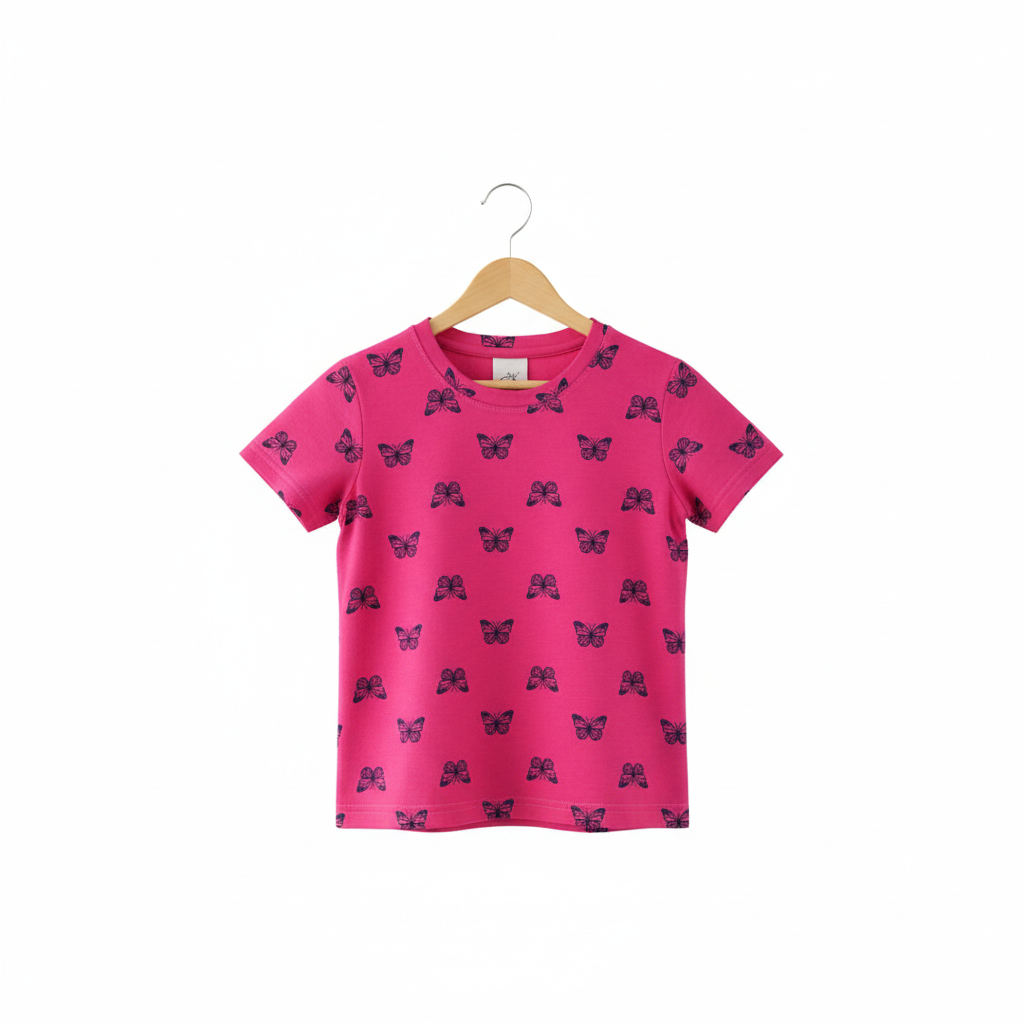Pink Butterfly T-Shirt on Hanger