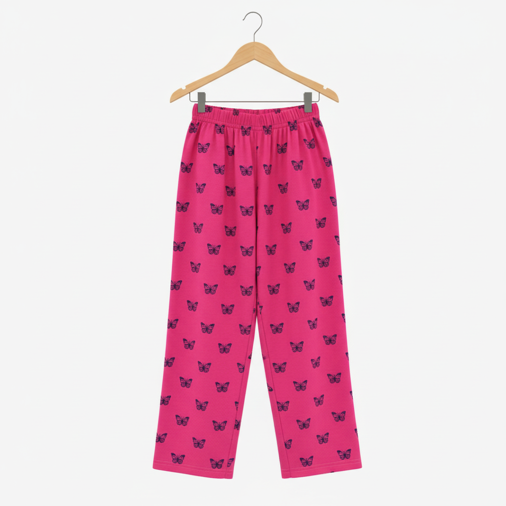 Pink Butterfly Trousers on Hanger