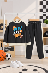 Play Time Co-ord Set – DK-Grey & Cream Color