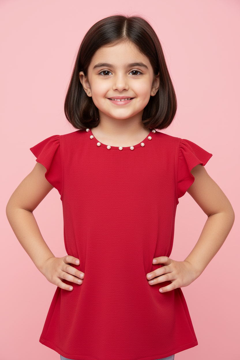 Red Pearl Top - Model Photo