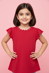 Red Pearl Top - Model Photo