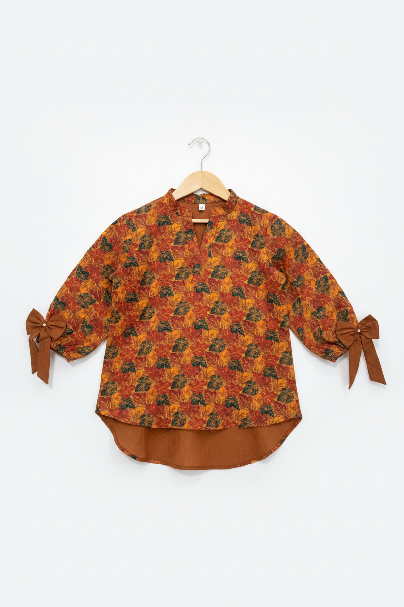Rust Floral Top - Hanger Corrected