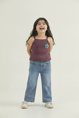 Striped Tank & Floral Denim - Pakistani Girl Model