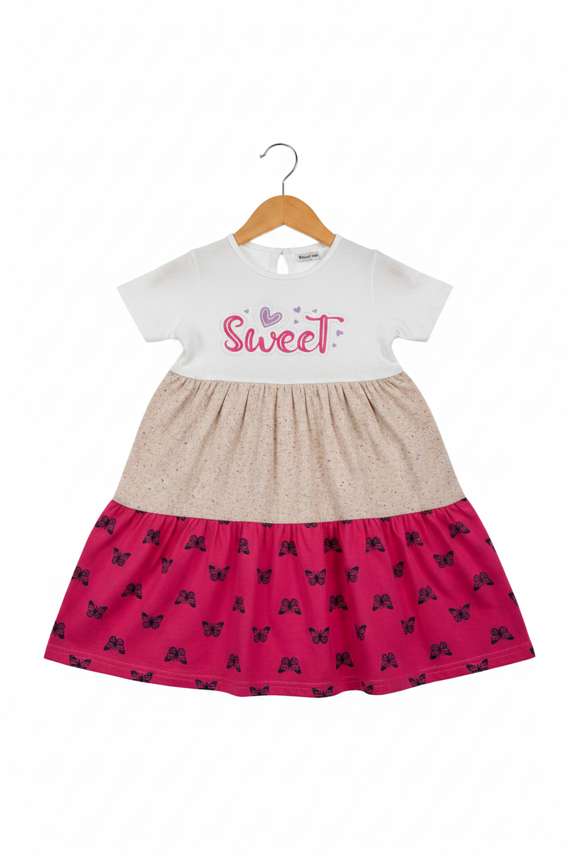 Sweet Butterfly Girls Dress – Hanger Shot