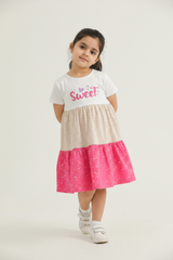 Sweet Girls Dress – Correct Pink Model Shot