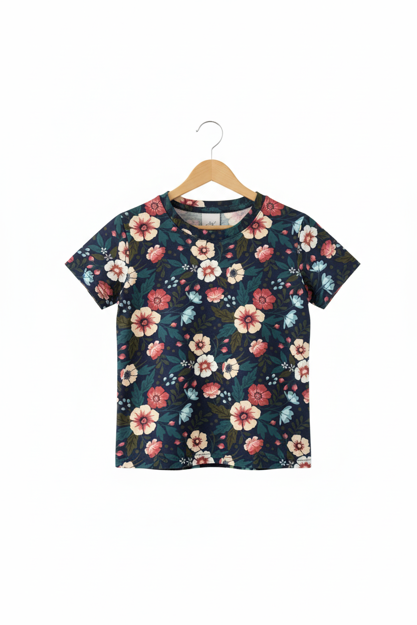 Teal Floral T-Shirt - Hanger