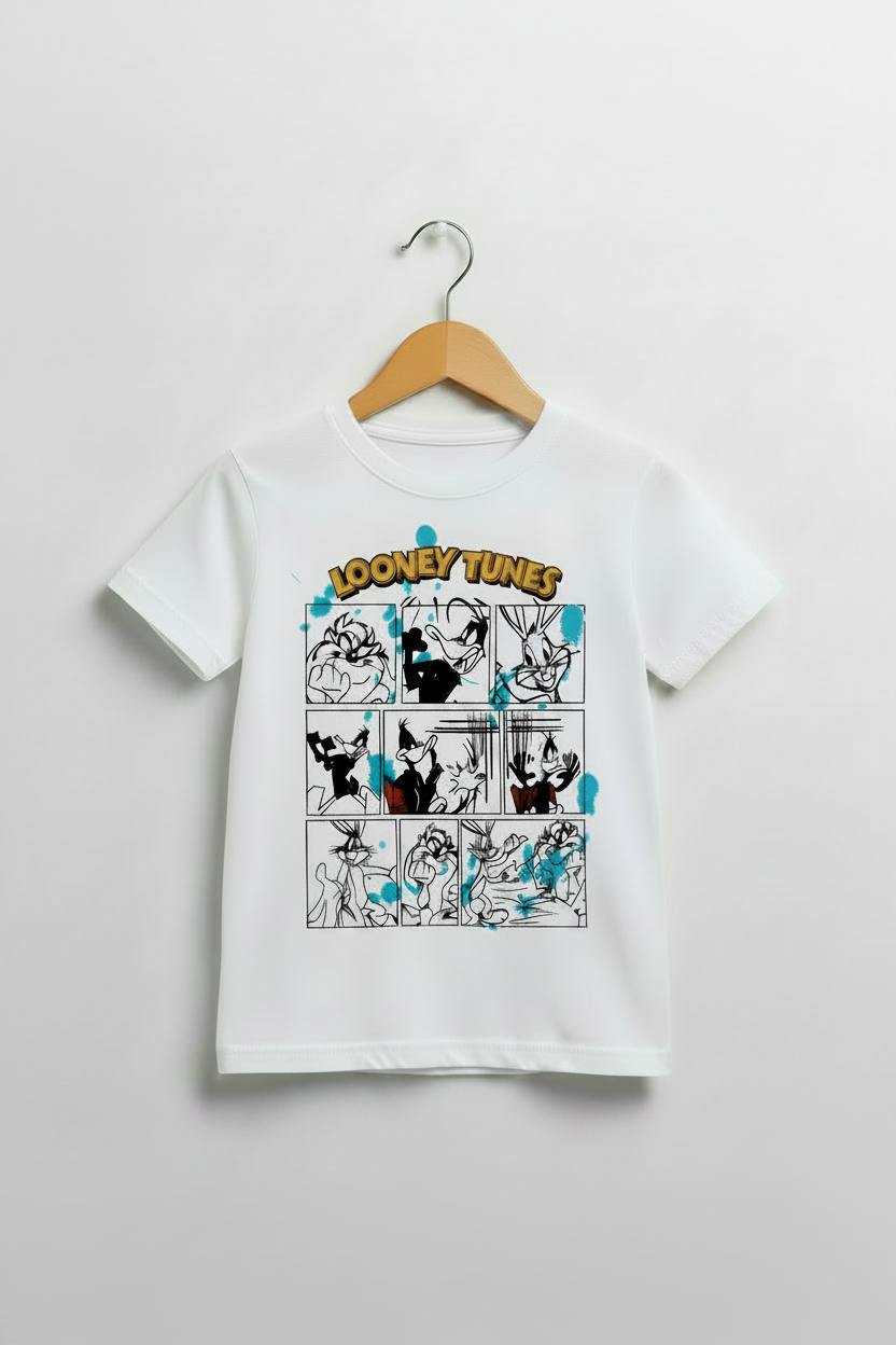 White Looney Tunes Kids Tee - Correct Colors